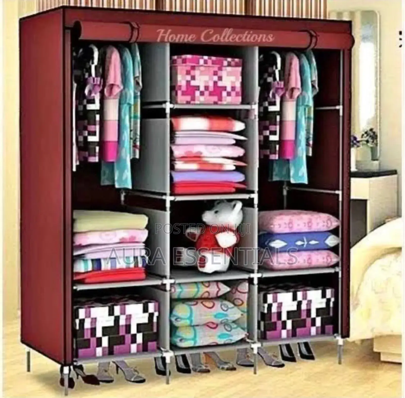 Home Fashion 3 Column Cloth Wardrobe