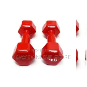 A Pair of 1kg Vinyl Dumbbells - Red