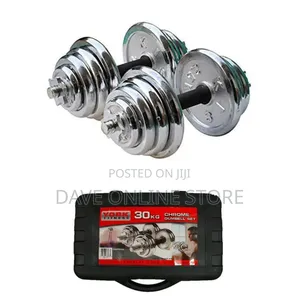 30kg Chrome Anti Rust Dumbbells Set -Silver