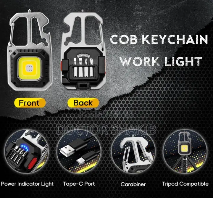 New COB Keychain Work Light Tool