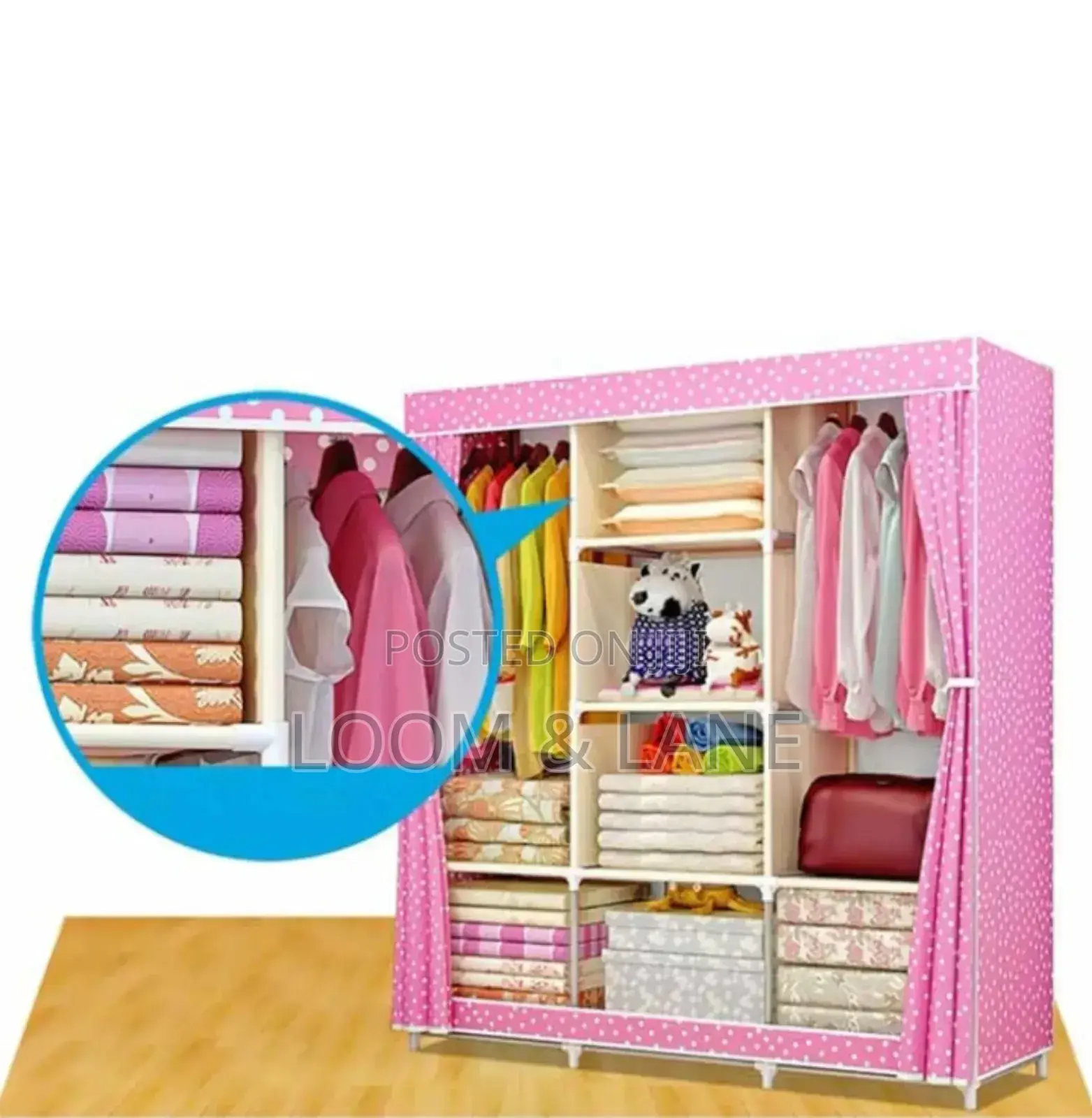 3 Column Wooden Wardrobe