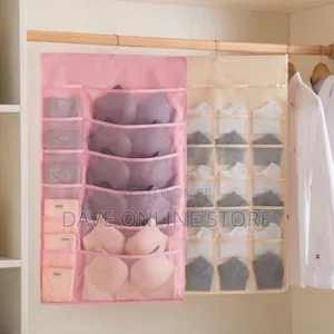 Socks,Bra,Underwear Bag Hanger Storage Organizer-Pink