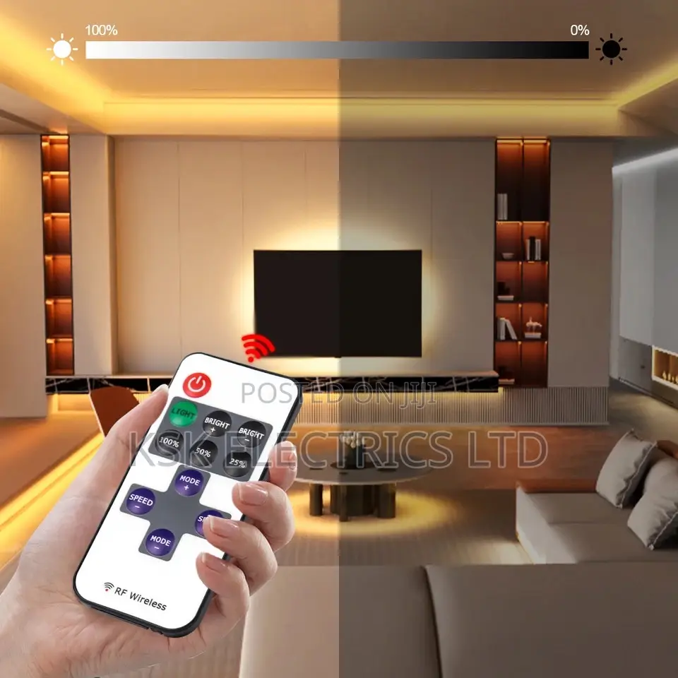 LED Strip, 5M White/Warm White COB LED Strip Light With RF