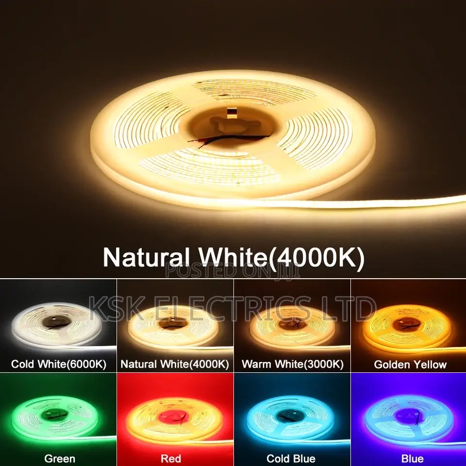 LED Strip, 5M White/Warm White COB LED Strip Light With RF