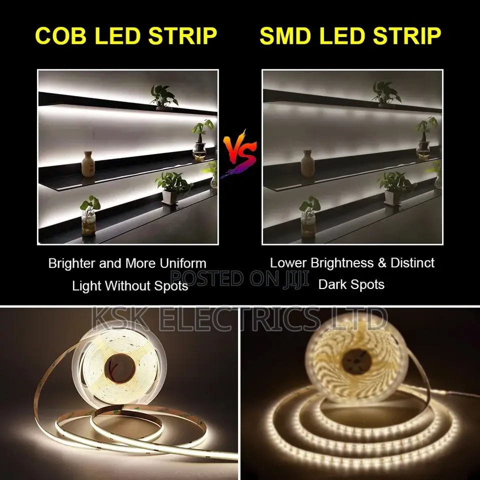 LED Strip, 5M White/Warm White COB LED Strip Light With RF