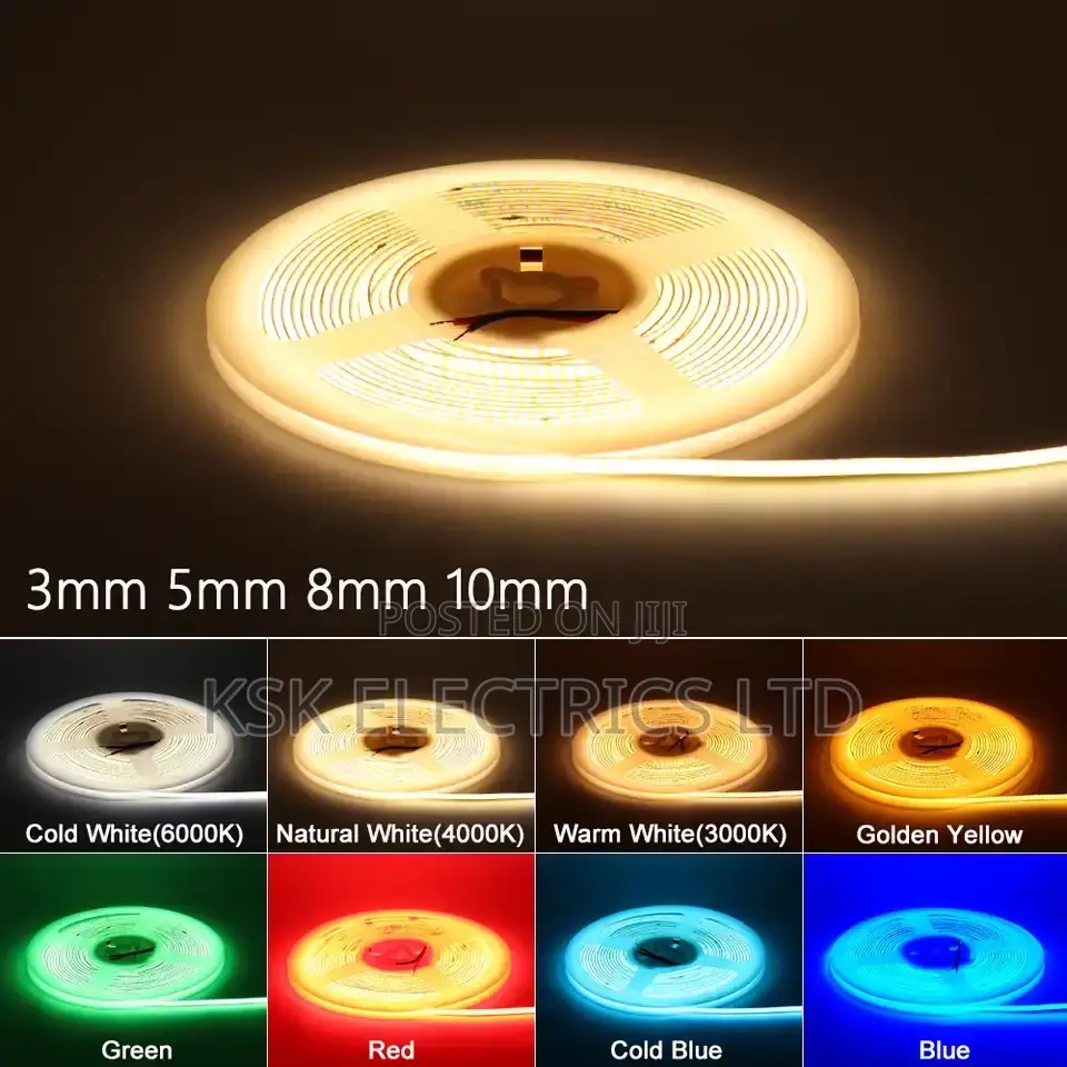 LED Strip, 5M White/Warm White COB LED Strip Light With RF