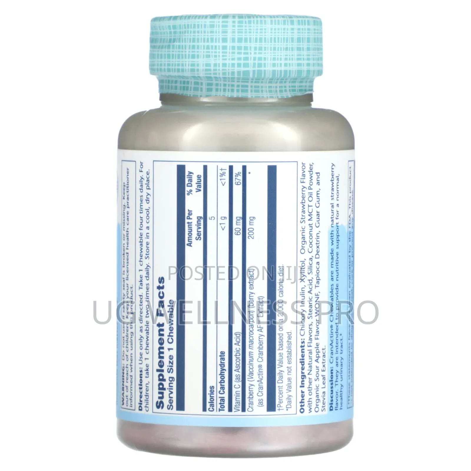 Solaray, Cranactin, Chewables, Cranberry 200mg, 60 Chewables