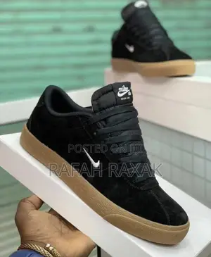 Original Nike Sb Bruin Low Black/Gum Suede Sneakers