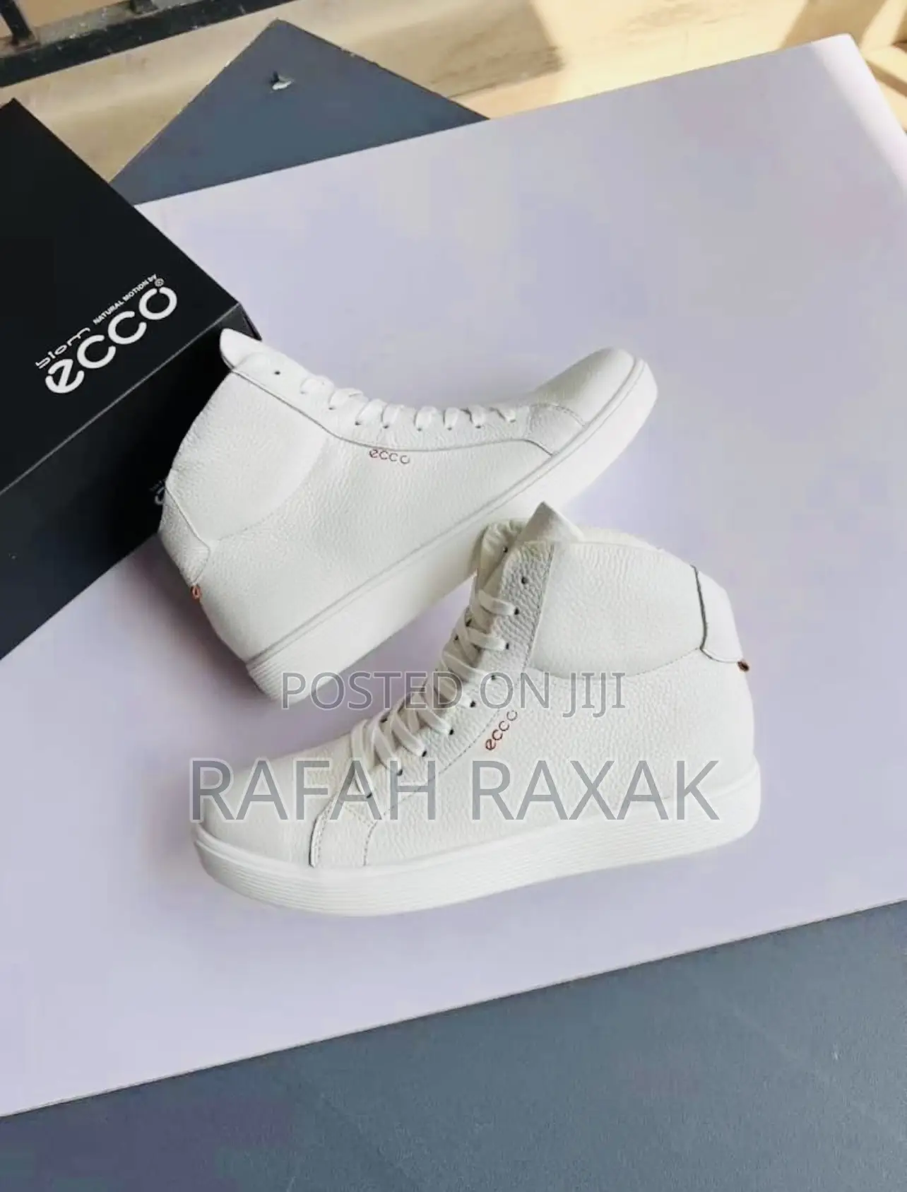 Original High Top Casual White Ecco Leather Sneakers