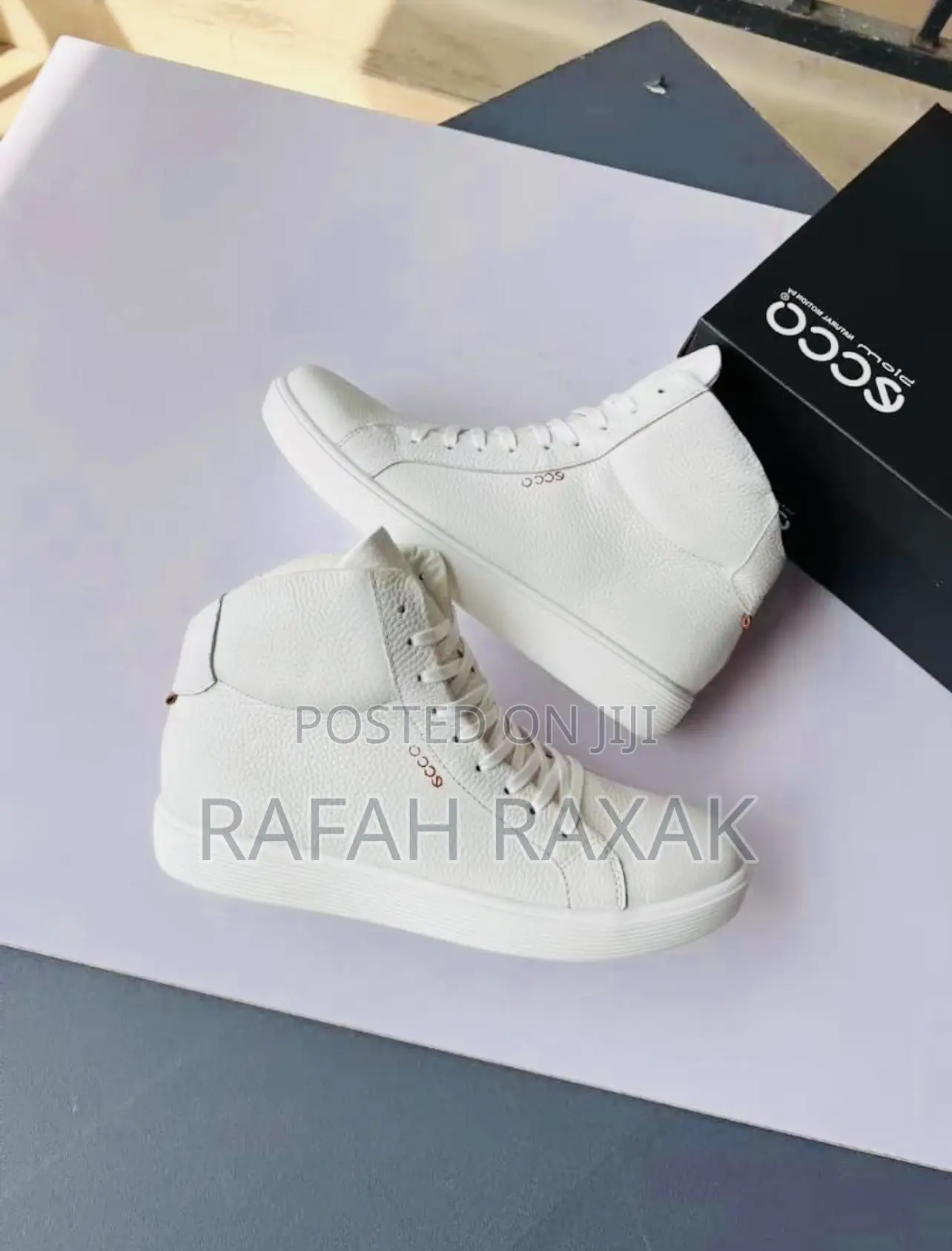 Original High Top Casual White Ecco Leather Sneakers