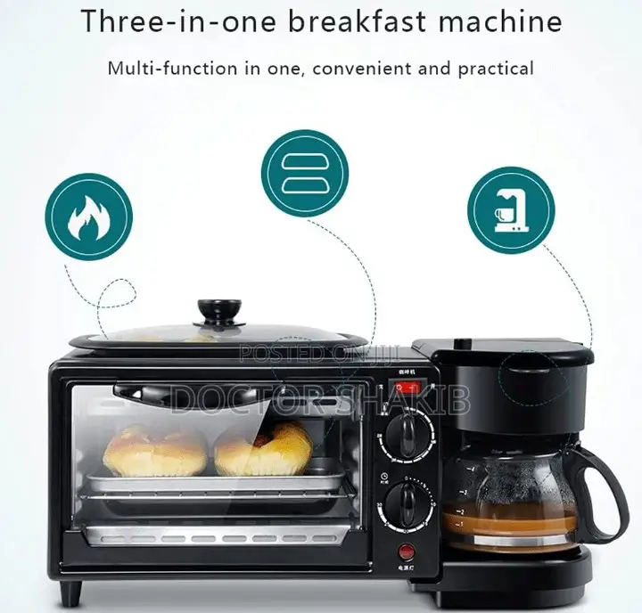Electric 3-in-1 Breakfast Machine 9L Oven