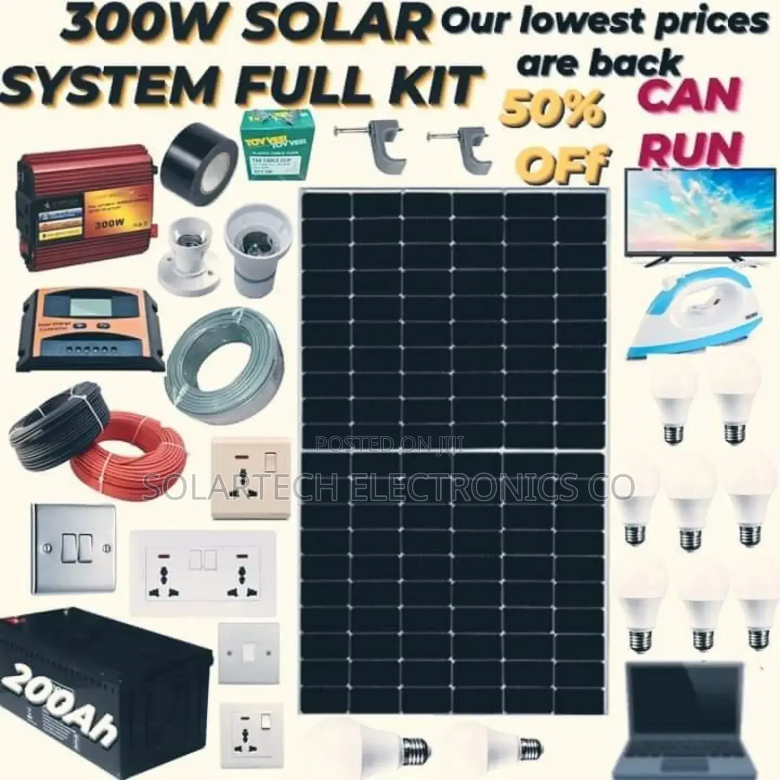 300W Solar System Full Kit Elz