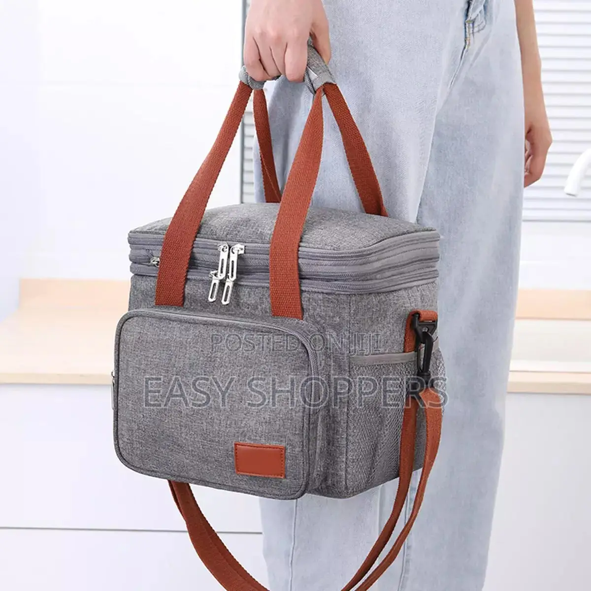 Portable Double Layer Insulated Lunch Bag and Dual Mesh