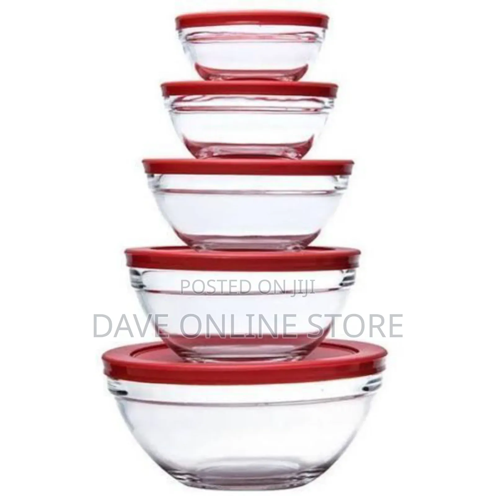 5 PCS Glass Bowl Set - Transparent,