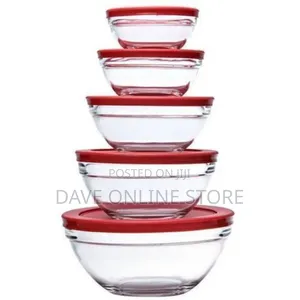 5 PCS Glass Bowl Set - Transparent,