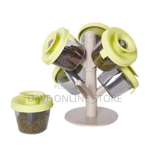 Pop-Up Spice Racks With Set of 6 Round Storage Containers