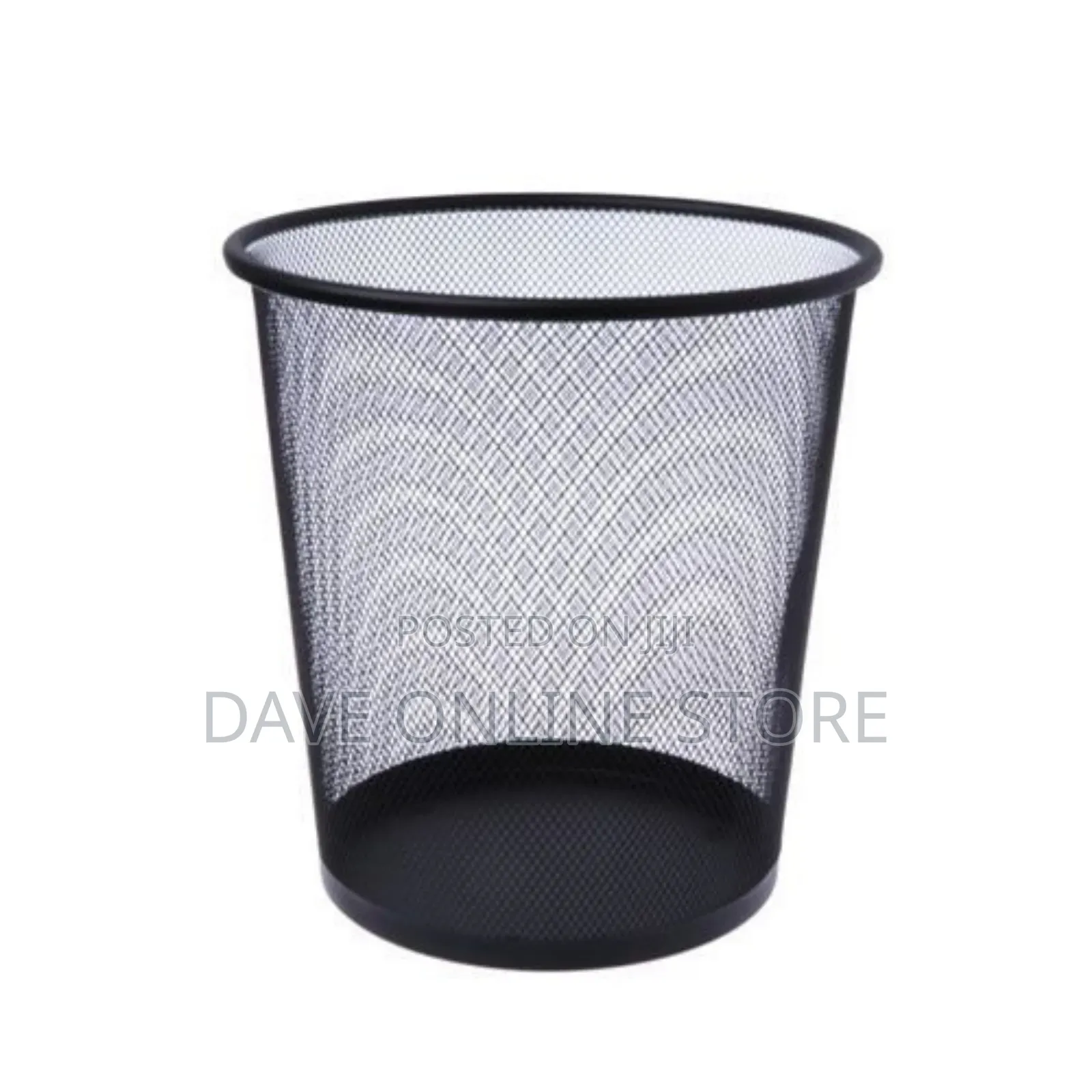 Metallic Mesh Trash Can Dustbin-Black
