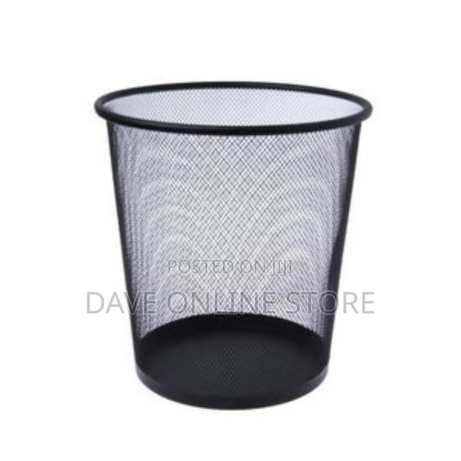 Metallic Mesh Trash Can Dustbin-Black