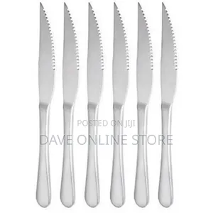 6 Pieces of Table Steak Knives Cutlery Set, Silver