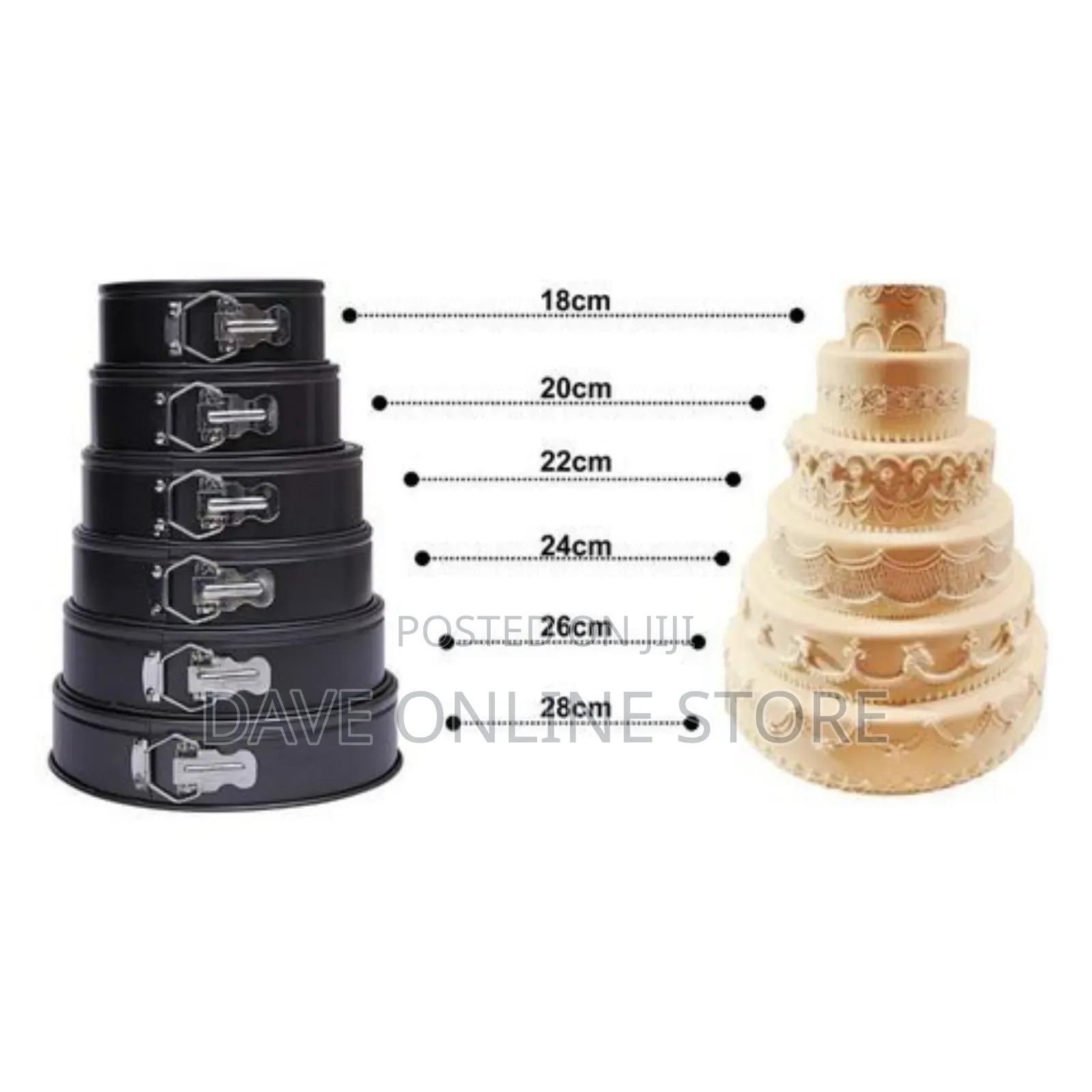 6 Pieces of Non-Stick Cake Mould Pans - Black.