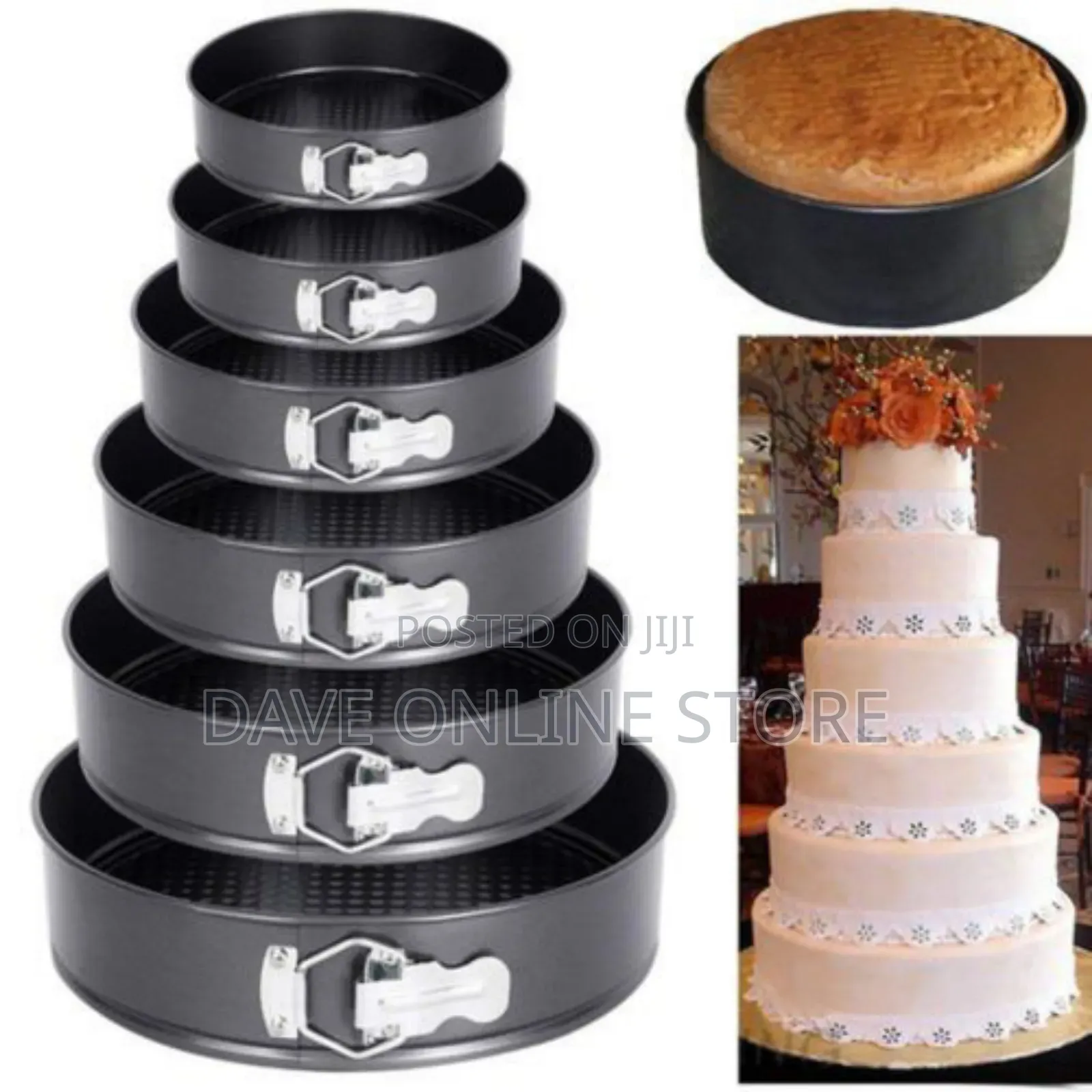 6 Pieces of Non-Stick Cake Mould Pans - Black.