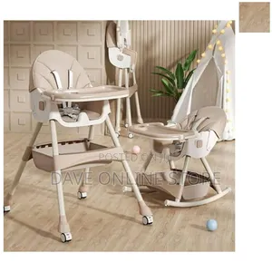Adjustable Baby Feeding Rocker High Chair-Beige