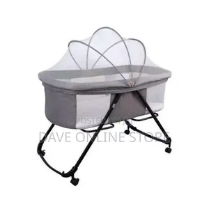 Baby Crib Bed Foldable Bassinet - Grey