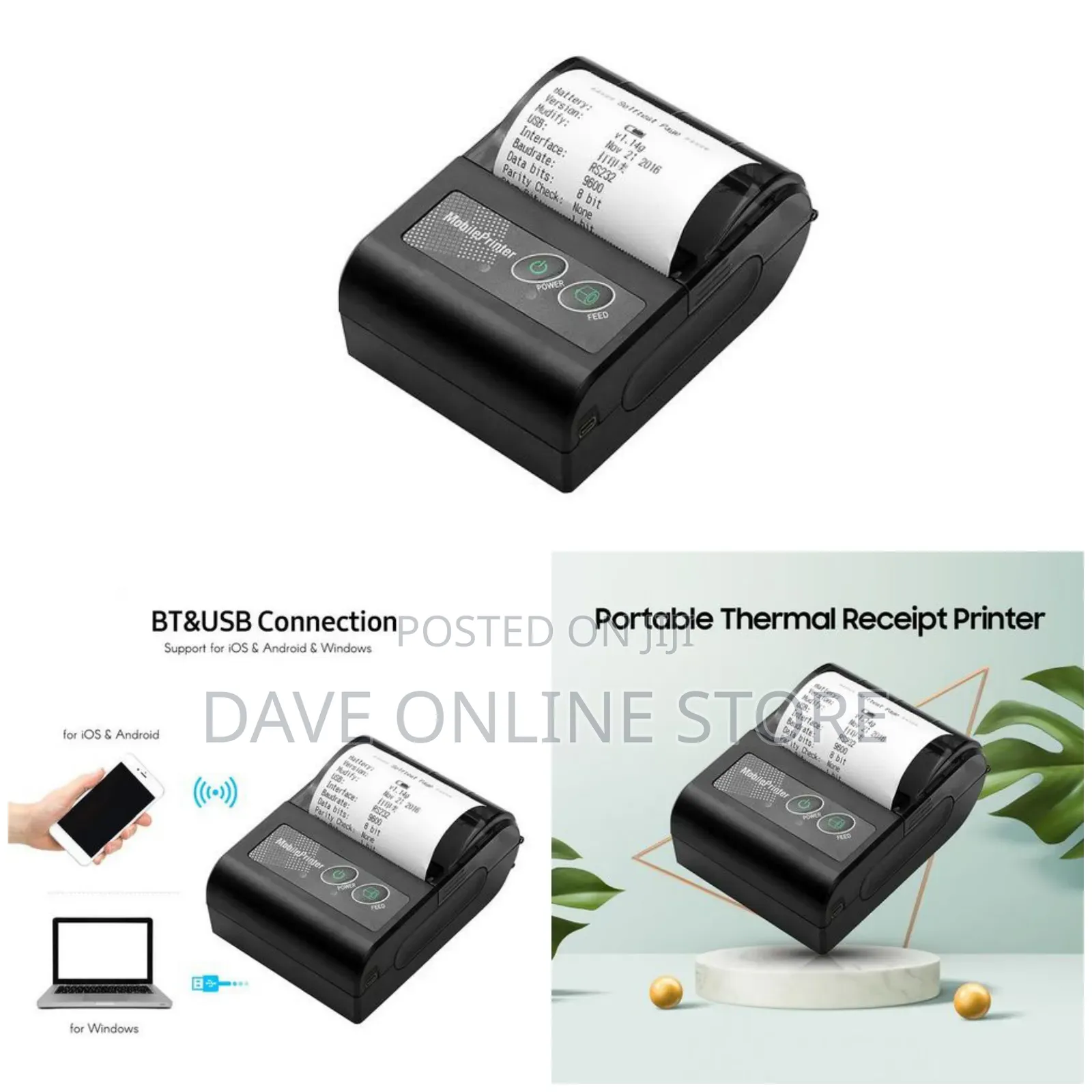 Mini Portable Bluetooth Thermal Receipt Printer Mobile