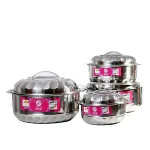 4pc Stainless Steel Insulation Pots- Silver