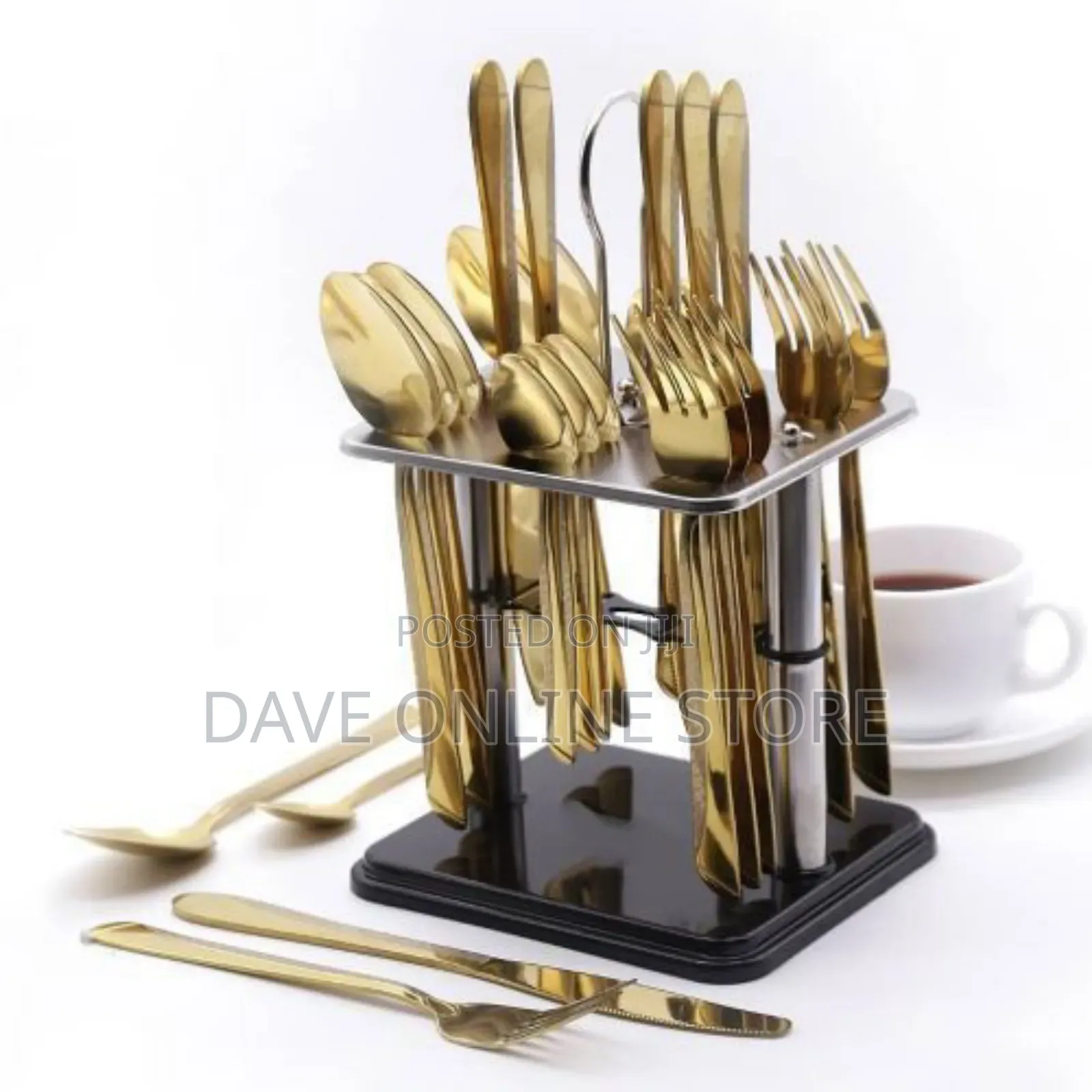24 PCS of Tea Spoons,Table Spoon,Forks,Table Knives Stand