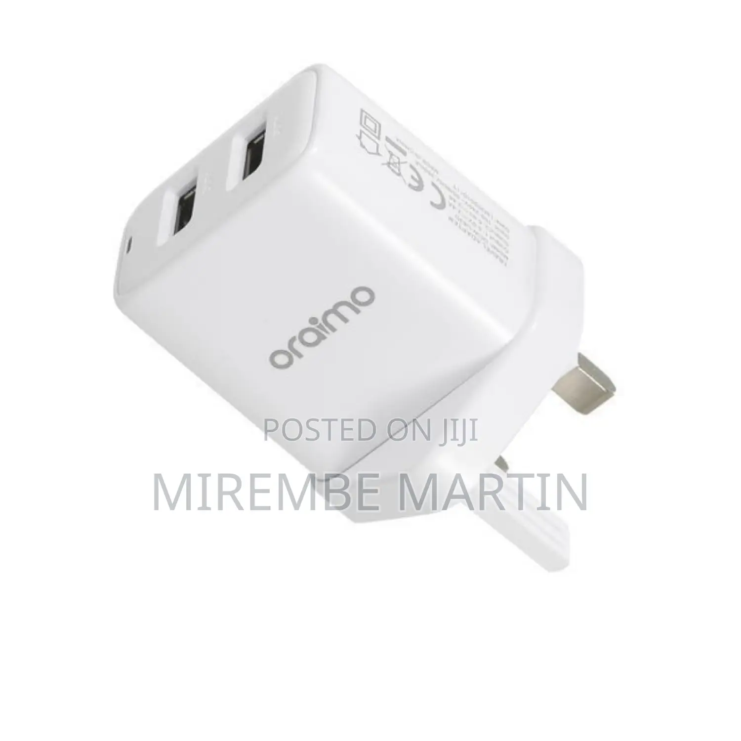 Oraimo Two Port White Charger.