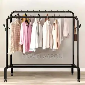 Double Pole Black Cloth Hanger