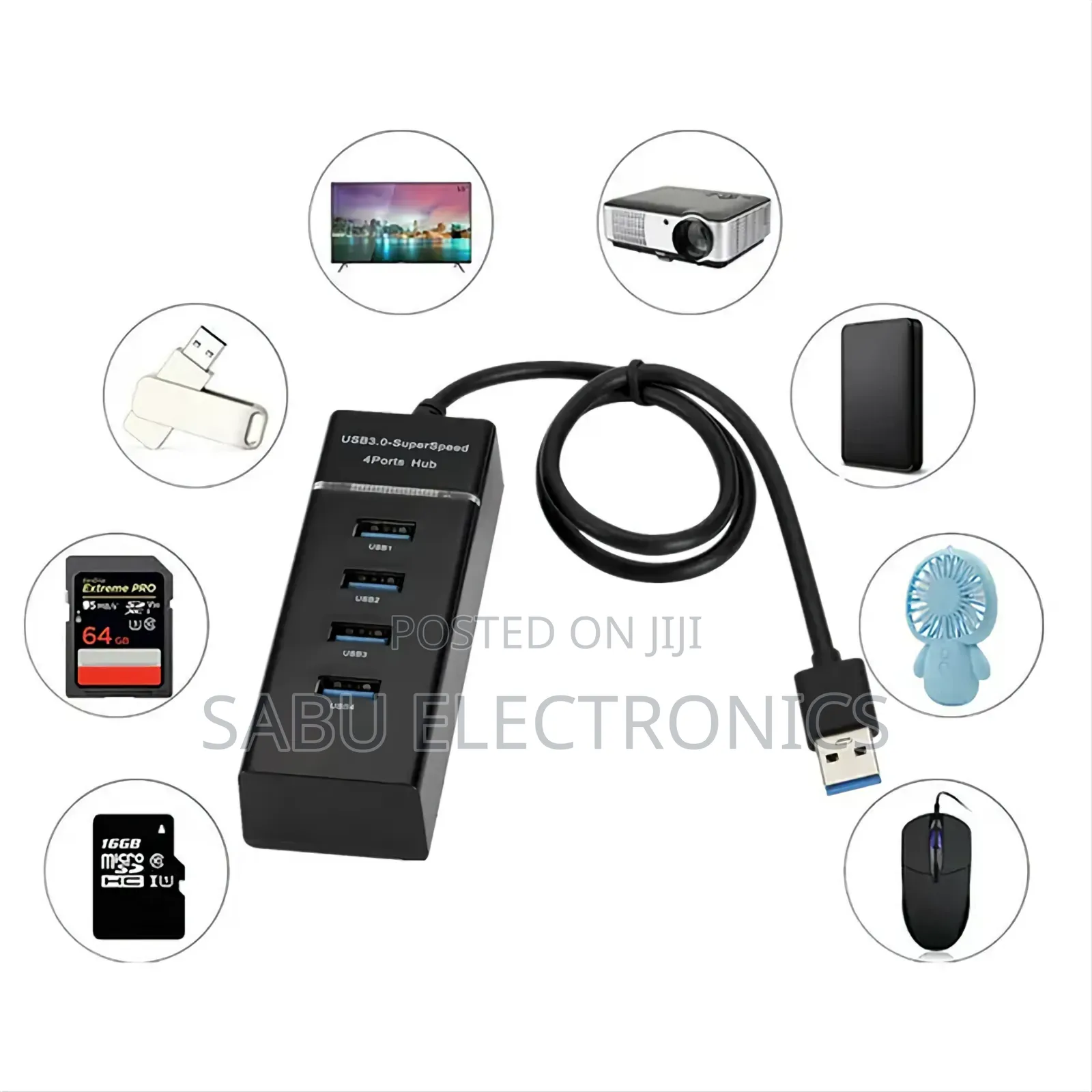 4-in-1 USB Hub 3.0 - Expand Your Connectivity Options!