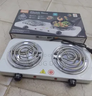 Raf Hot Plate Portable Double Burner Electric Coil - White