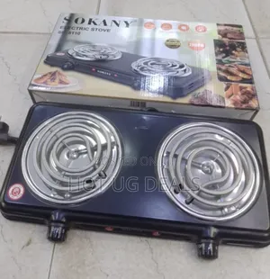Sokany Double Coil Hot Plate, Electric - Black