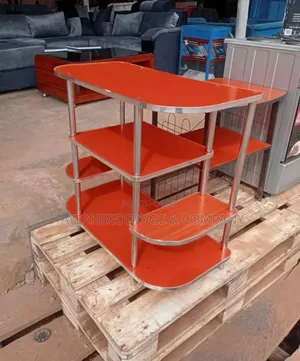 4 Coloms Plasma Screen Wood TV Stand Brown
