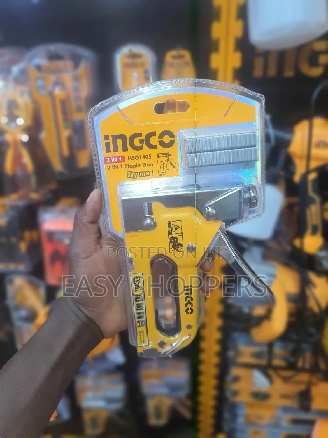 INGCO Staple Gun, 3 in 1 With Staples