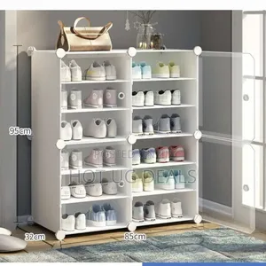 2 Column Plastic Shoe Rack Organizer, Cabinet 36 Pairs