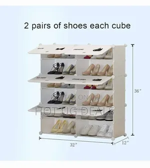 2 Column Plastic Shoe Rack Organizer, Cabinet 36 Pairs