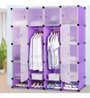 4X5 Plastic Wardrobe With Clothes Hanger Wardrobe
- Purple