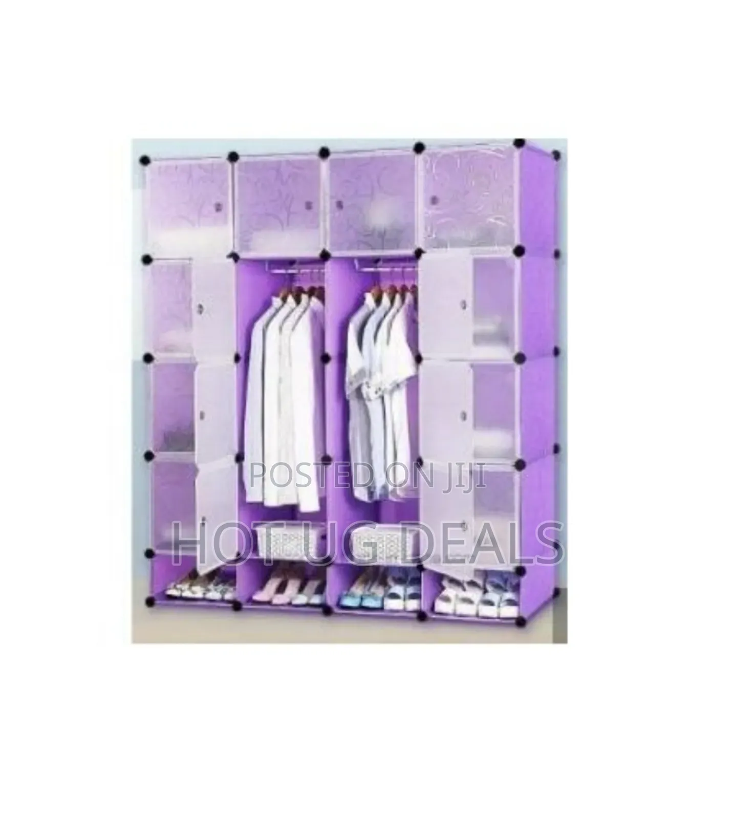 4X5 Plastic Wardrobe With Clothes Hanger Wardrobe
- Purple