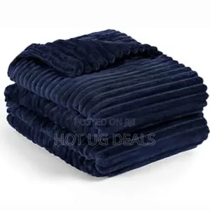 5x6 Soft Coral Fleece Light Weight Blanket- Navy Blue