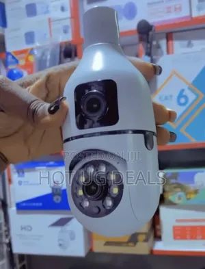 2mp+2mp Bulb Wireless Wifi Indoor Camera, Dual Lens - White