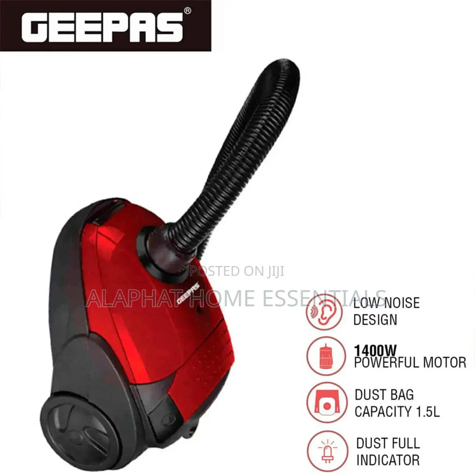 Geepas Vacuum Cleaner 1.5 Litre Dust Bag