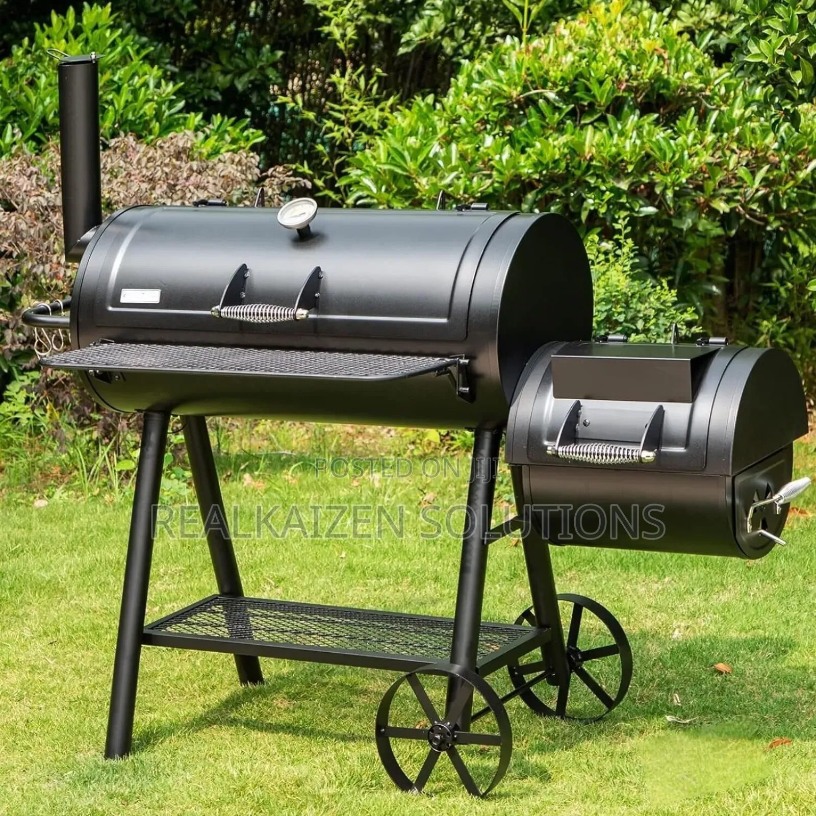 Heavy Duty Outdoor Charcoal BBQ Grill With Offset Smoker