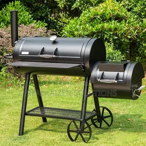 Heavy Duty Outdoor Charcoal BBQ Grill With Offset Smoker