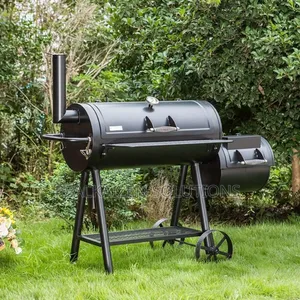 Heavy Duty Outdoor Charcoal BBQ Grill With Offset Smoker