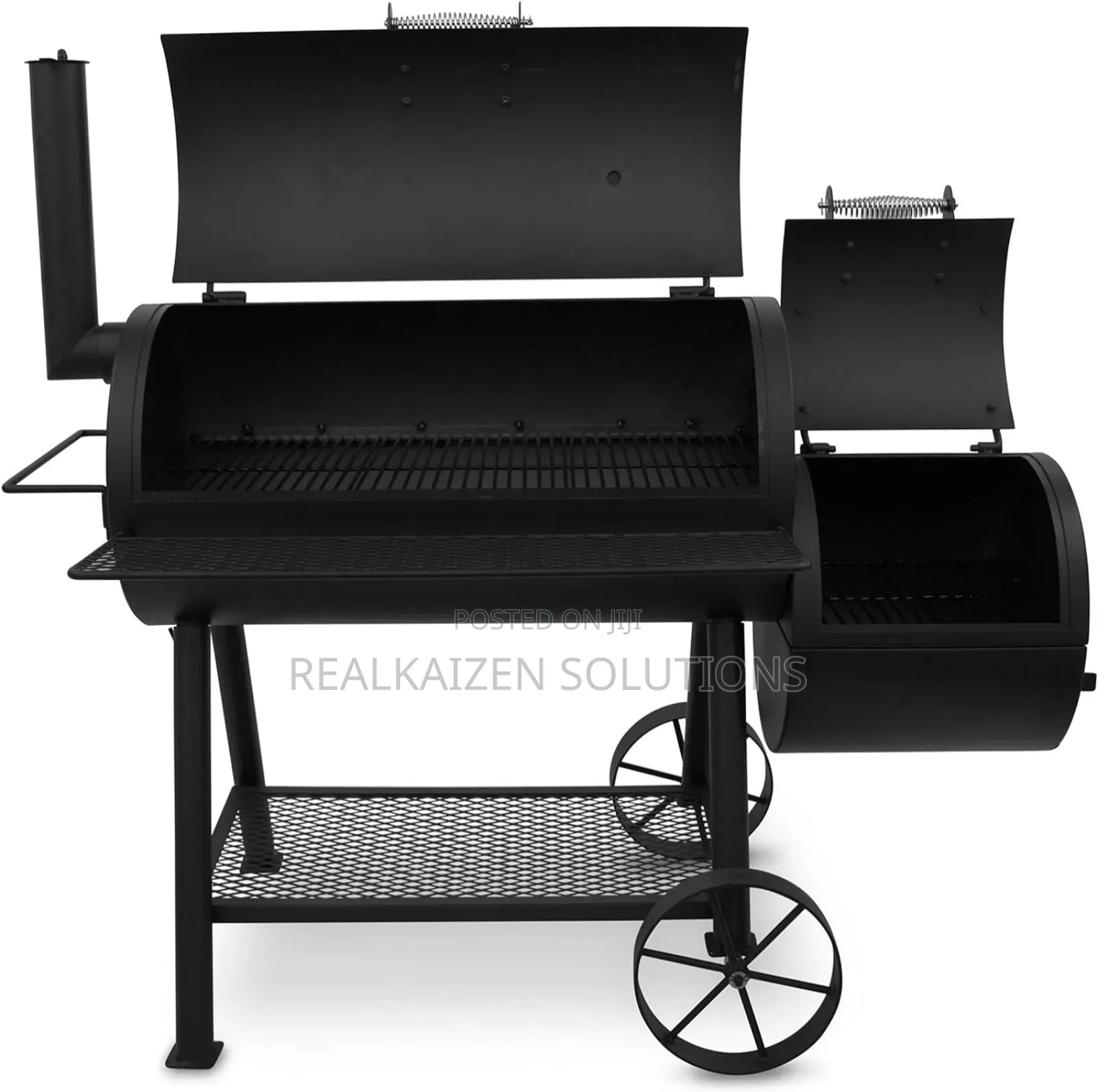 Heavy Duty Outdoor Charcoal BBQ Grill With Offset Smoker