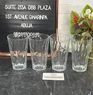 Set of 6 Vintage 1970's Crystal Heavy Bottom Tumbler Glasses