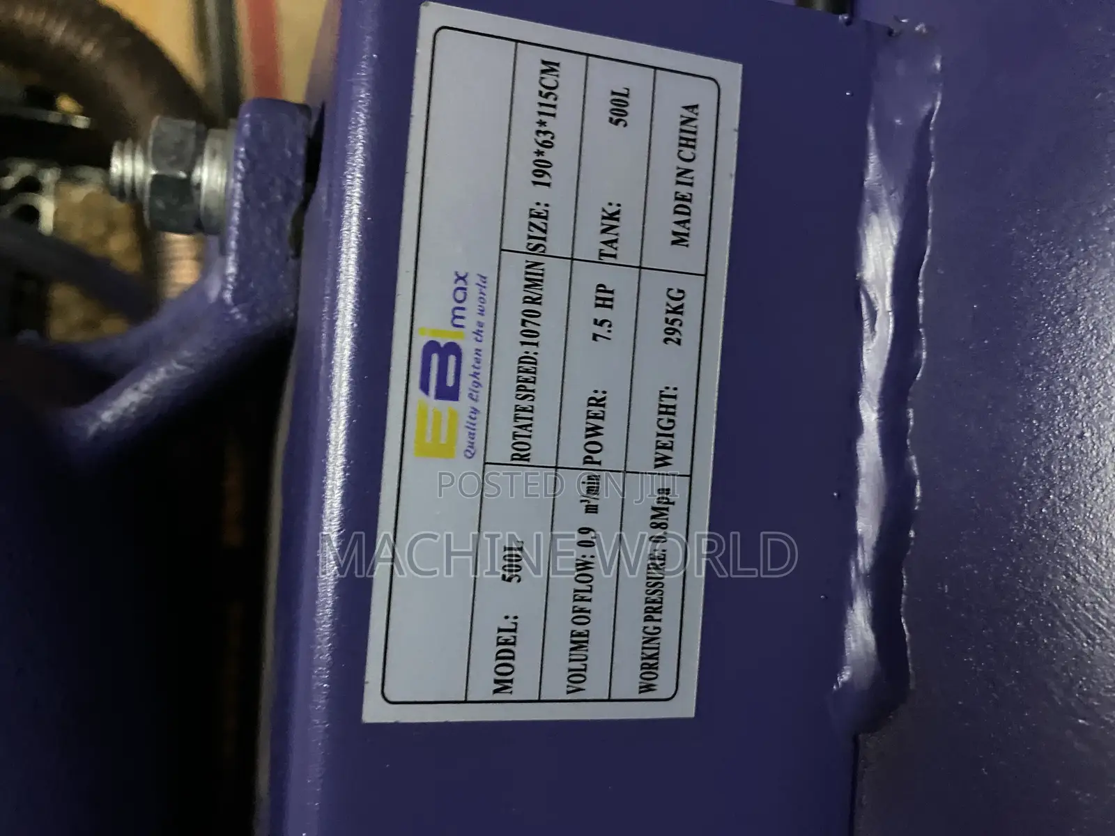 Ebi Max Air Compressor 500litres 3pharse